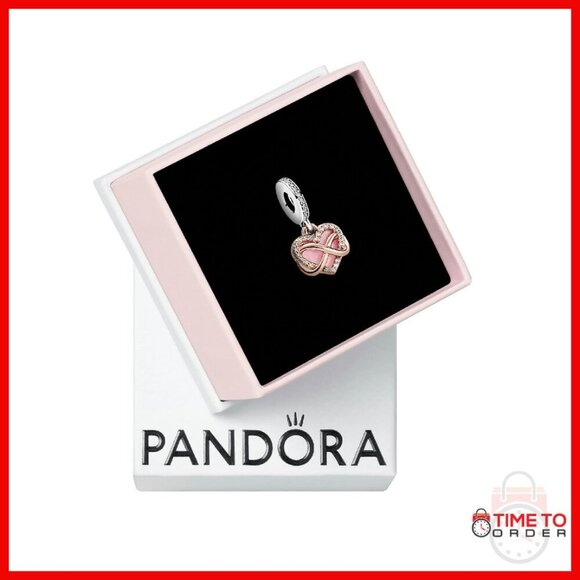 Sterling Silver Heart Charm with CZ Stones Infinity Design